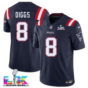 Mens or Youths Choose Stefon Diggs Super Bowl LX Stitched Jersey Navy Vapor